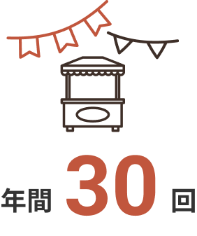 地域のイベント出店年間30回
